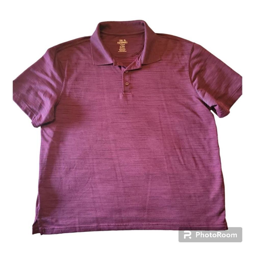 Haggar Cool 18 Performance Burgundy Polo Golf Shirt Men's Size XL